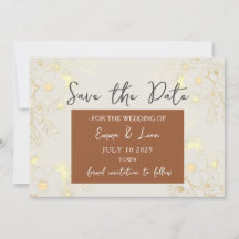 Boho Terracotta Bröllop Save The Date