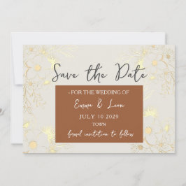 Boho Terracotta Bröllop Save The Date Spara Datumet