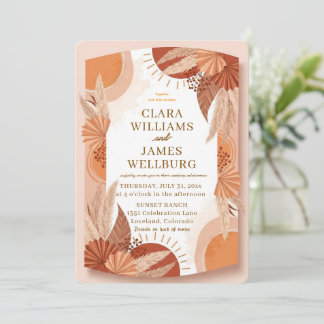 Boho Terracotta bröllopsinbjudan Inbjudningar