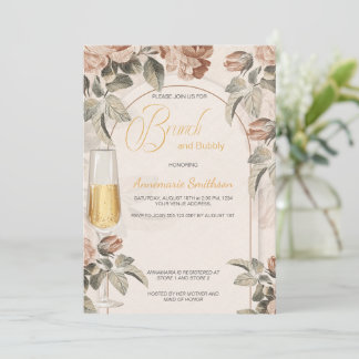 Boho Terracotta Brunch Bubbly Bröllopsfest | Inbjudningar