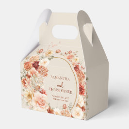 Boho terracotta burgundy blommigt eucalyptus guld presentaskar