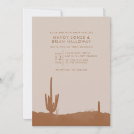 Boho Terracotta Cactus Desert Bröllop Inbjudningar