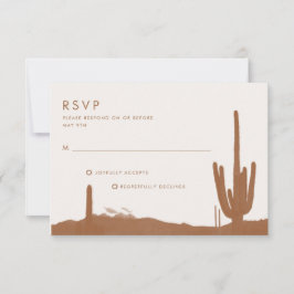 Boho Terracotta Cactus Desert Wedding OSA Kort