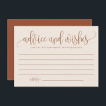 Boho Terracotta Calligraphy Bröllop Rådkort<br><div class="desc">Fråga gästerna till ge om deras råd och önskemål med detta anpassade-rådgivningskort. Det har terakotta modern kalligrafi och en vismisk konfetti mönster. Anpassa genom att lägga till egna detaljer. Du kan också ändra bakbilden till ett foto eller en annan bild. Det här bohos-rådet och önskemål-kortet är perfekt för bröllop, babyduschar,...</div>