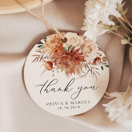 Boho Terracotta Dahlia Ro Bröllop Tack Gåvor Etiketter