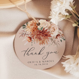 Boho Terracotta Dahlia Ro Bröllop Tack Gåvor Etiketter