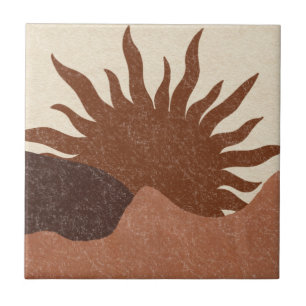 Boho Terracotta Desert Sol Kakelplatta