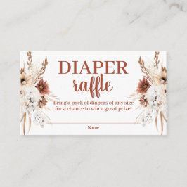 Boho Terracotta Diaper Raffle-kuvert Tilläggskort