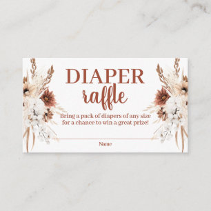 Boho Terracotta Diaper Raffle-kuvert Tilläggskort