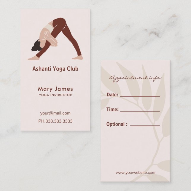 Boho Terracotta Earthy Yoga Instructor Tidsbeställning Kort (Fram/baksida)