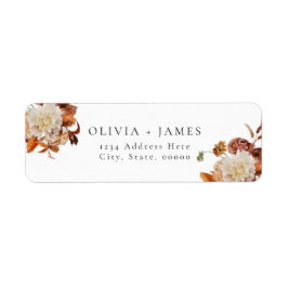 Boho Terracotta Fall Blommigt Returadress Returadress Etikett