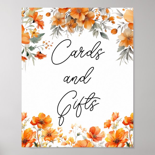 Boho Terracotta Flowers Möhippa Cards Gifts Poster (Framsidan)