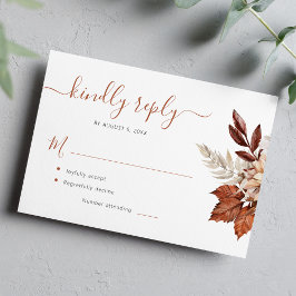 Boho terracotta foliage blommigt bröllop OSA kort