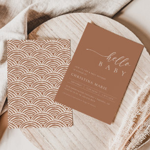 Boho Terracotta Gender Neutral Baby Shower Inbjudningar