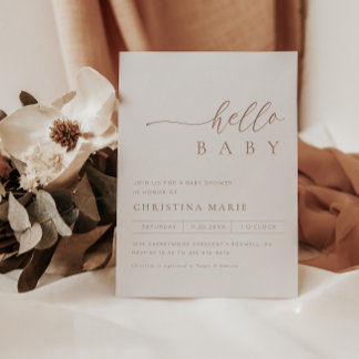 Boho Terracotta Gender Neutral Baby Shower Inbjudningar