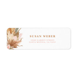 Boho Terracotta-inbjudan - etikett Returadress Etikett