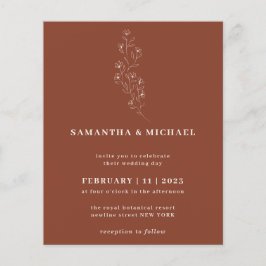 Boho Terracotta Indie Rustic Botanical budget Flygblad