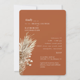 Boho Terracotta Kraft Papper Möhippa Inbjudningar