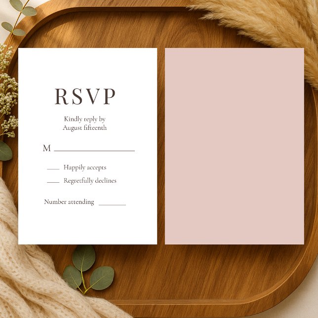 Boho Terracotta Lera Minimalistisk Bröllops RSVP  OSA Kort (Skapare uppladdad)