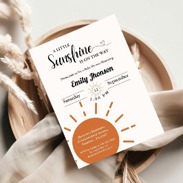 Boho terracotta liten shunshine baby-dusch inbjudningar