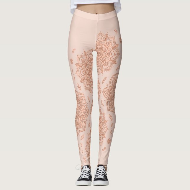 Boho Terracotta Mandala Leggings (Framsida)