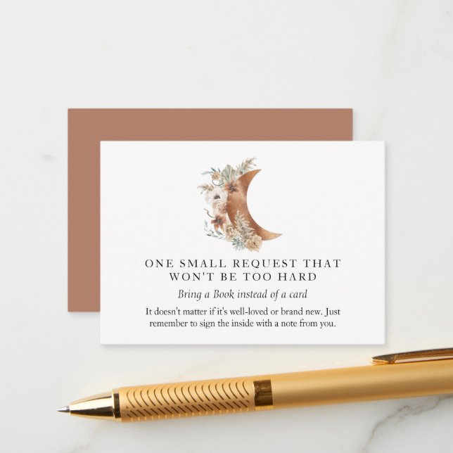 Boho Terracotta Måne Bok-ansökningskort Tilläggskort (Fram/Back In Situ)