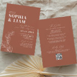 Boho Terracotta med OSA QR-kod Bröllop Inbjudningar<br><div class="desc">En minimalistisk bröllopsinbjudan i terracotta med vit typografi för den ultimata boho-chicen,  innehåller mallutrymmen på baksidan för att lägga till detaljer och OSA QR-kod Om du behöver matchande design som inte finns i samlingen eller behöver någon hjälp,  så tala om det för mig (Maria). Lycklig för att hjälpa!</div>