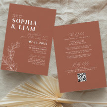 Boho Terracotta med OSA QR-kod Bröllop