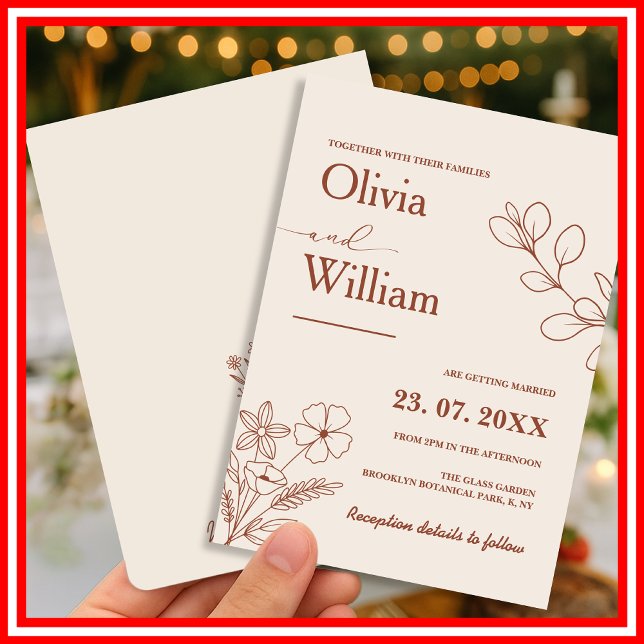 Boho Terracotta | Modern ökenbröllop Inbjudningar (Skapare uppladdad)