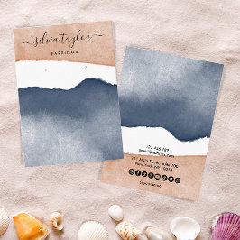 Boho Terracotta Navy Jewelry Holder Social Media Visitkort