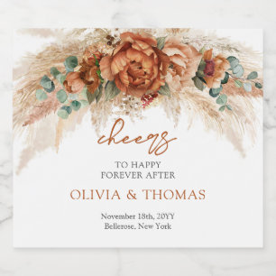 Boho Terracotta och burgundblommor pampasgräs