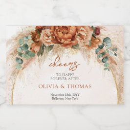 Boho Terracotta och burgundblommor pampasgräs