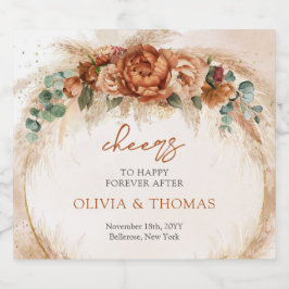 Boho Terracotta och burgundblommor pampasgräs