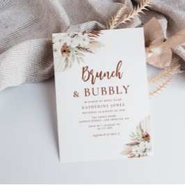boho terracotta pampas gräsbrunch & bubbel inbjudningar