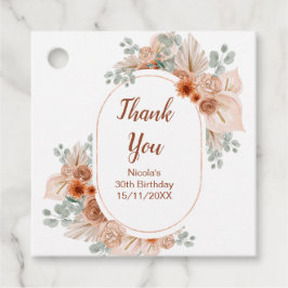 Boho Terracotta Pampas Grass Birthday Gåvor Etiketter