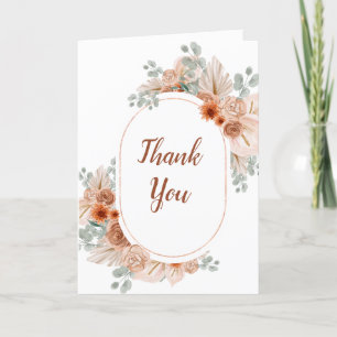 Boho Terracotta Pampas Grass Birthday Tack Kort