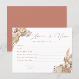 Boho Terracotta Pampas Grass-bridkort Vykort