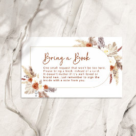 Boho Terracotta Pampas Grass för en Bok Tilläggskort