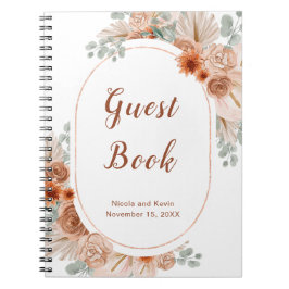 Boho Terracotta Pampas Grass Guest Bok Anteckningsbok