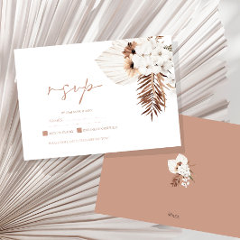 Boho Terracotta Pampas Grass Orchid Bröllop OSA Kort