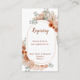 Boho Terracotta Pampas Grass Registry Tilläggskort