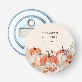 Boho Terracotta Pampas Pumpkins Fall Wedding Flasköppnare