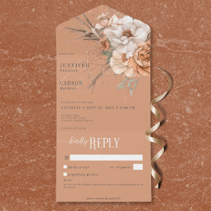 Boho Terracotta Peach Cream Blommigt No Middag