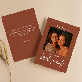 Boho Terracotta Photo Bridesmaid Frieri kort