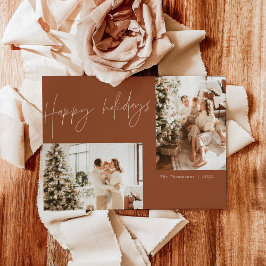 Boho Terracotta Photo jul Card | Modern Boho Inbjudningar