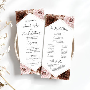 Boho Terracotta Printable Bröllop Ceremony-program Inbjudningar