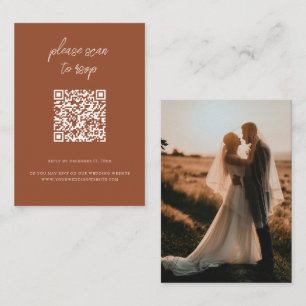 Boho Terracotta QR-kod Photo Bröllop OSA Tilläggskort