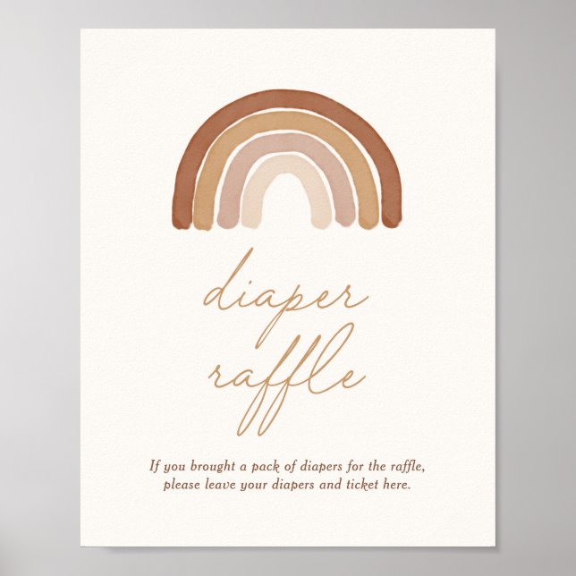 Boho Terracotta Rainbow Baby Shower Raffle Poster (Framsidan)