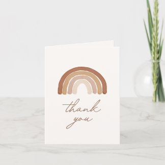 Boho Terracotta Rainbow Baby Shower Tack Kort