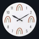 Boho Terracotta Rainbow Kids Wall Clock Stor Klocka<br><div class="desc">Vi lägger alltid till nya mönster varje dag!</div>